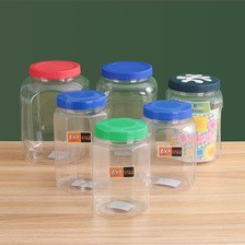 包装瓶塑料瓶子带盖加厚透明食品级装蜂蜜的密封罐子收纳罐2000ml