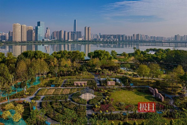 俯瞰湿地艺术园之月季园