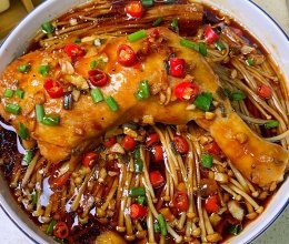 #豪吉藤椒油真香来袭#低卡美味金针菇蒸鸡腿,巨香!!的做法