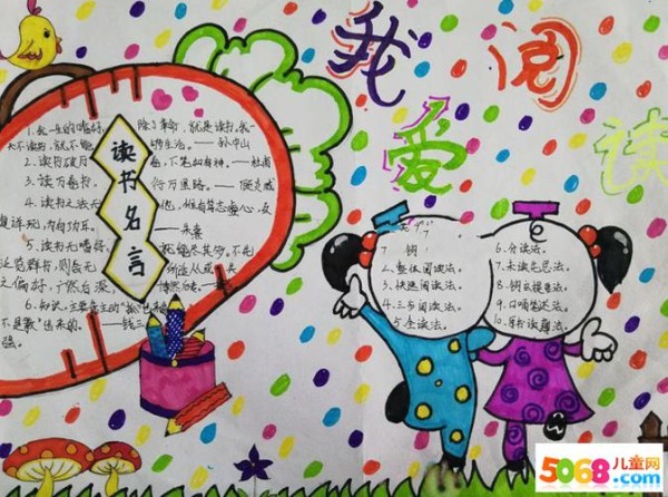 精美读书手抄报版面设计-旧书不厌百回读