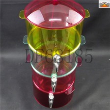 DF68185三层彩色圆柱形果汁鼎三层果汁机 三层饮水机 彩色 果汁分层 彩色饮料桶 饮料DF TRADING HOUS