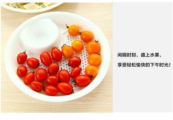 创意塑料饺子盘一个装 厨房沥水双层盘子 带醋碟饺盘包子盘水果盘