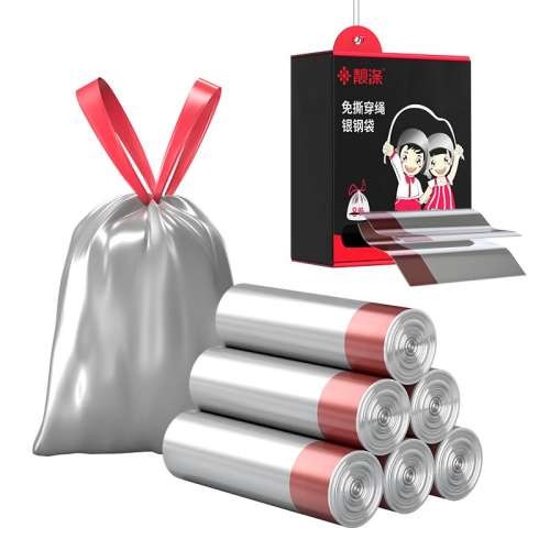 加厚 【6卷108只森系混搭】双面特厚2.4丝-买2份再送5卷收口 厨房垃圾袋抽绳式加厚钢袋家用20.23元