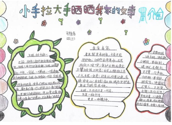 夏邑县第六小学晒晒我家的文明事主题手抄报作品展一