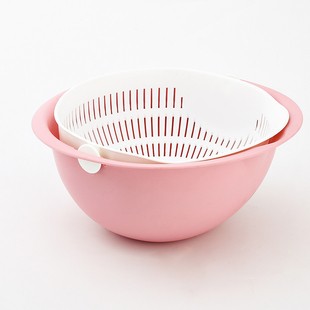 圆形双层塑料沥水篮洗菜盆漏盆厨房洗菜篮子水果篮沥水盆家用家居