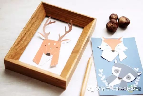 【创意制作】DIY折纸3D立体动物标本装饰画手工制作教程-幼师课件网第3张图片