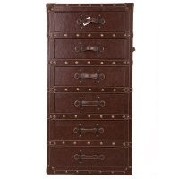 高档纯色咖啡色木制6斗柜木制品11205