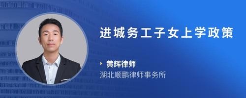 进城务工子女上学政策