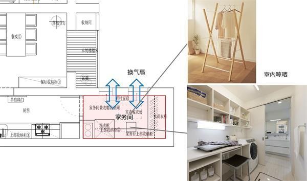日本家务间综合收纳架设计—晾晒架 