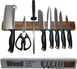 核桃木磁性刀架 Walnut wood magnetic knife holder