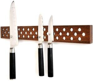 木制孔型磁力刀架 Magnetic Wooden Knife Bar Holder 