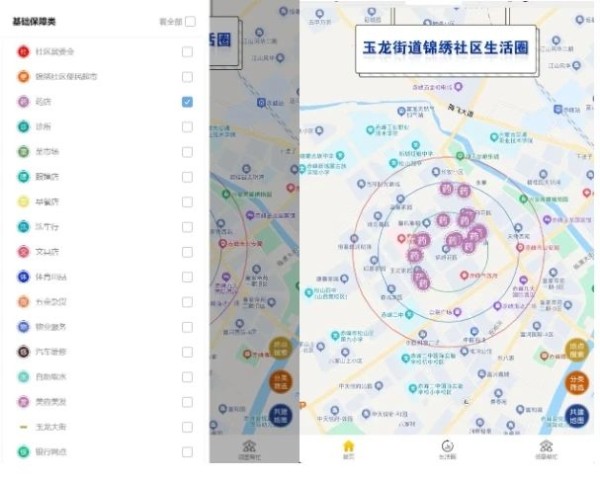 　　赤峰市玉龙街道锦绣社区生活圈示意图。