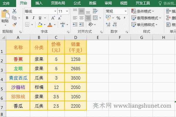 Excel选择字体颜色排序