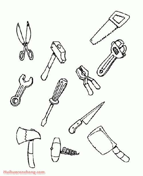 劳动工具简笔画彩色