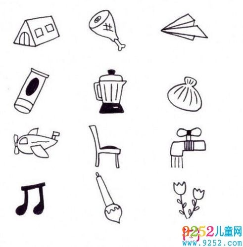 超简单的日常物品简笔画生活小用品 铅笔