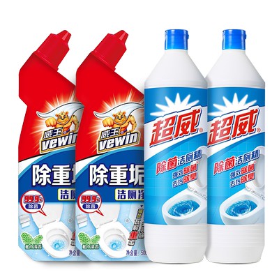 2+2四瓶 威王洁厕灵液剂宝净精马桶清洁剂家用厕所强力除垢去污渍