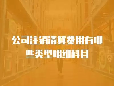 公司注销清算费用有哪些类型明细科目