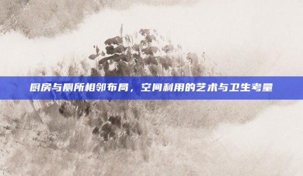 厨房与厕所相邻布局,空间利用的艺术与卫生考量
