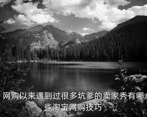 网购以来遇到过很多坑爹的卖家秀有哪些淘宝网购技巧