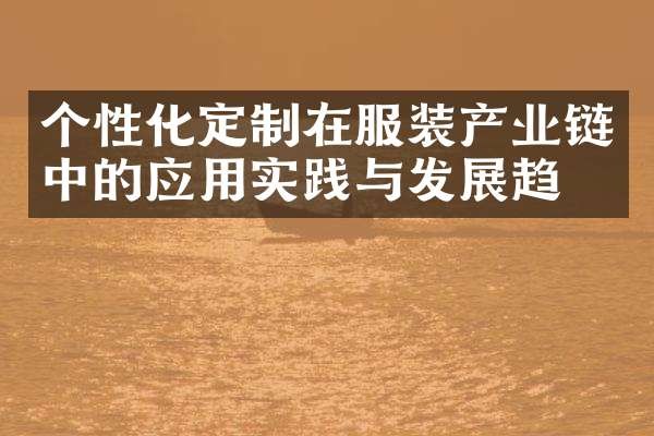 个性化定制在服装产业链中的应用实践与发展趋势