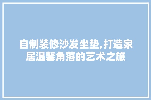 自制装修沙发坐垫,打造家居温馨角落的艺术之旅 客厅