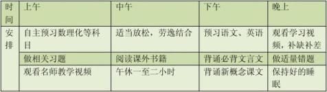 寒假假期生活安排