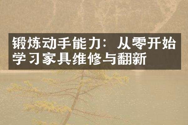 锻炼动手能力：从零开始学习家具维修与翻新