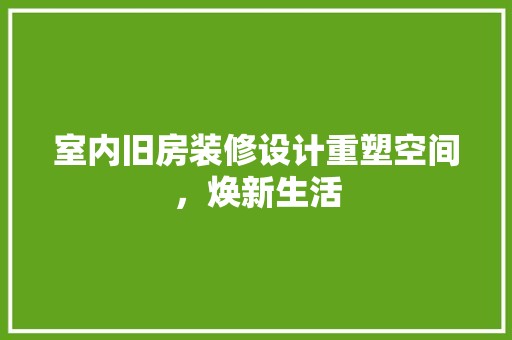 室内旧房装修设计重塑空间，焕新生活 第1张