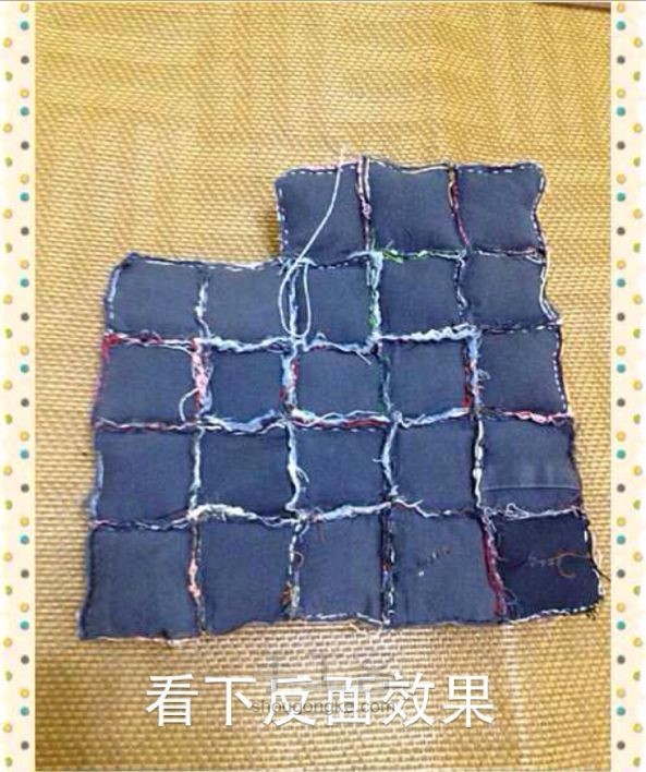 旧布料改手工拼布手工座垫 第4步