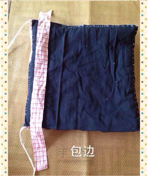 旧布料改手工拼布手工座垫 第9步