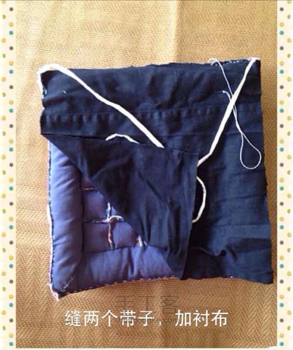 旧布料改手工拼布手工座垫 第8步