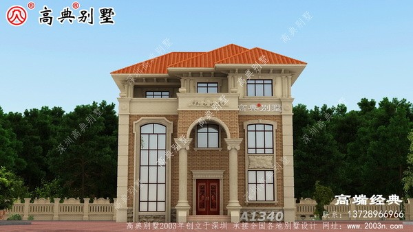 欧式仿石材外墙砖三层房屋外观奢华大气