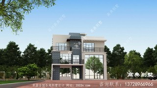 在室内一眼望去都是风景,主体以飘窗设计的现代三层房屋