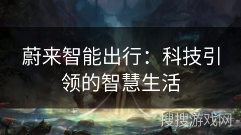 蔚来智能出行：科技引领的智慧生活
