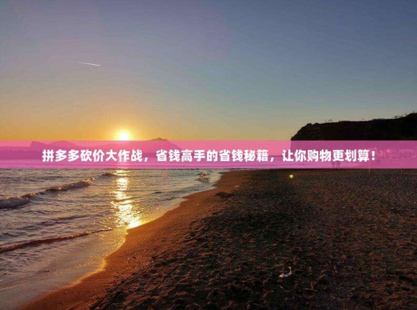 拼多多砍价大作战,省钱高手的省钱秘籍,让你购物更划算!-第1张图片-拼多多助力