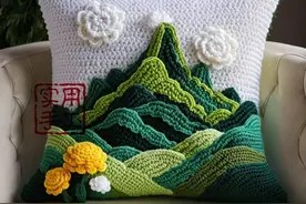「针织作品」自然靠垫:羽衣甘蓝抱枕点缀家居生活图片