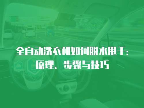 全自动洗衣机如何脱水甩干：原理、步骤与技巧