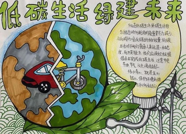 低碳生活绿建未来手抄报图片低碳生活绿建未来手抄报简单