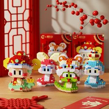 兼容乐高蛇年春节积木拼装玩具国潮醒狮儿童拼图摆件男孩新年礼物国潮