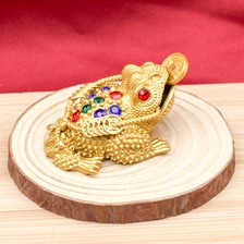 三足金蟾彩钻镂空沙金金蟾摆件客厅茶宠开业礼品家居创意小摆国潮