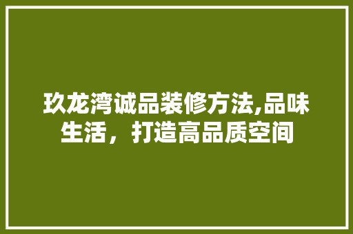 玖龙湾诚品装修方法,品味生活，打造高品质空间 现代风格装饰