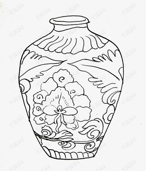 儿童简笔画画瓷瓶