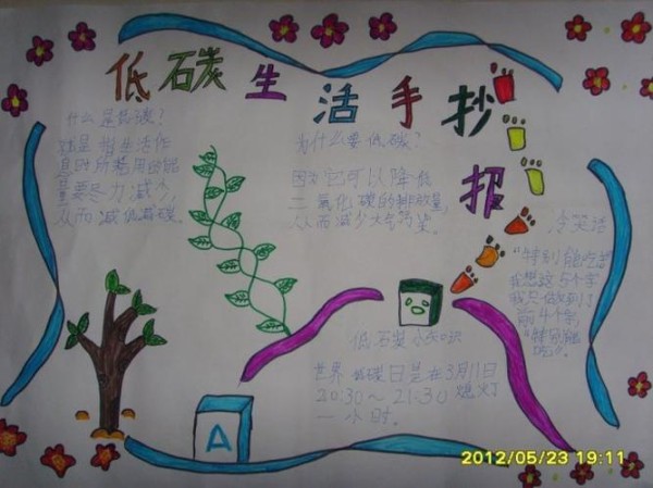 保护地球低碳生活从我做起低碳生活手抄报