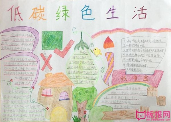 小学生低碳生活手抄报内容绿色生活2019手抄报