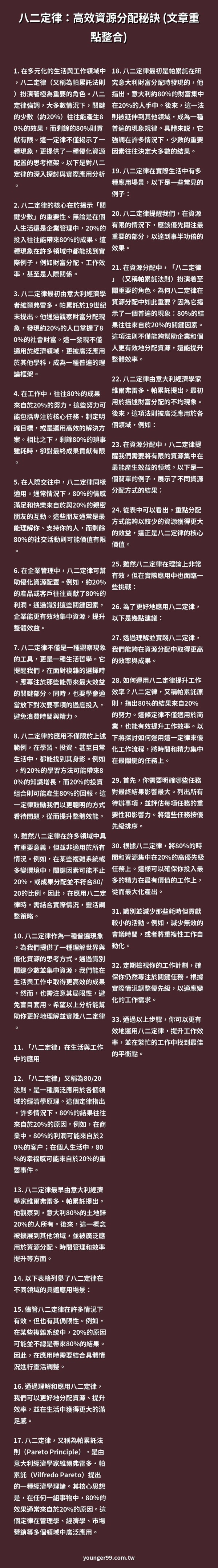 八二定律：高效資源分配秘訣
