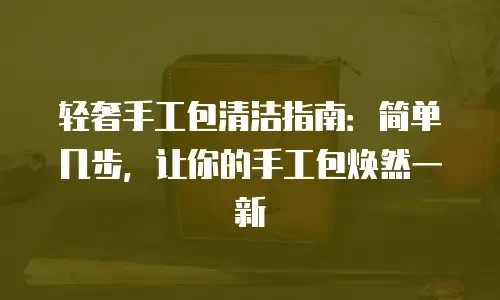 轻奢手工包清洁指南：简单几步，让你的手工包焕然一新