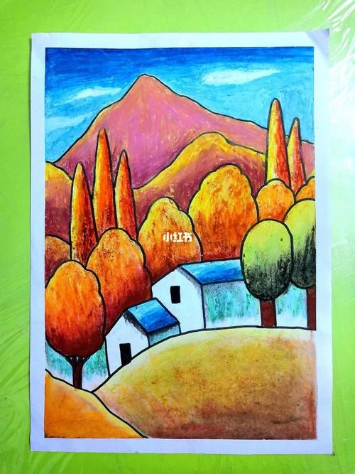 装饰画油画棒简笔画