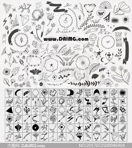 115款手绘简笔画装饰ps笔刷