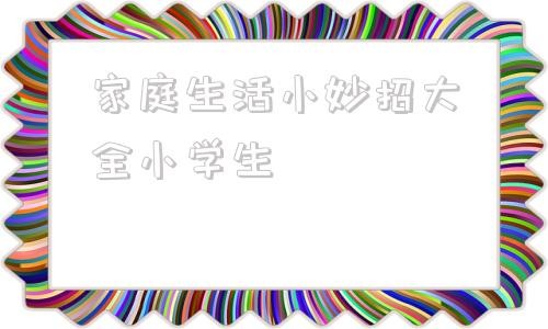 家庭生活小妙招大全小学生