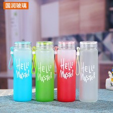 厂家直销网红七彩玻璃水杯批发礼品水杯赠品水杯丝印logo商品水杯